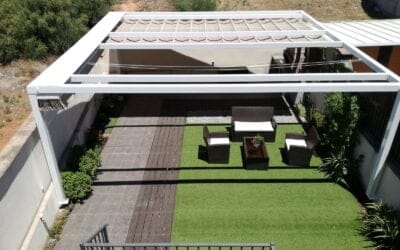 Pérgola de 7×7 metros en terraza de vivienda