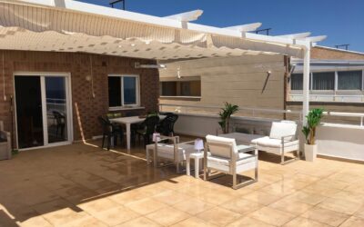 Toldos planos 6,00m x 3,00m en terraza en Marina d´Or (Oropesa)